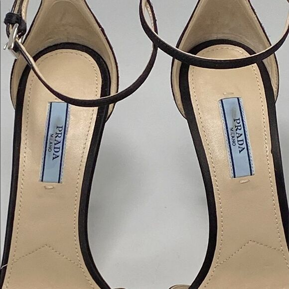 PRADA Crystal Embellished Satin Sandals - Picture 4 of 13